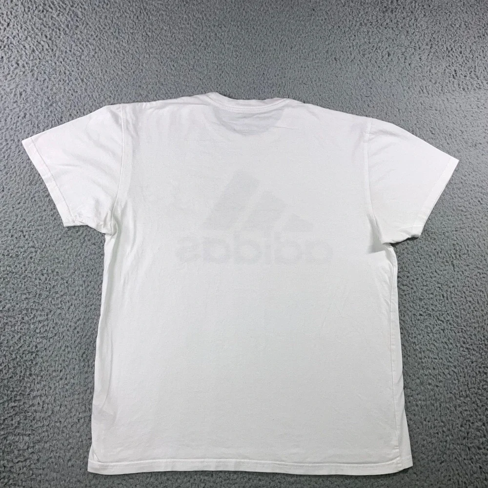 Adidas Golf Big Logo Graphic T-Shirt Mens L White Black Spellout Classic Cotton